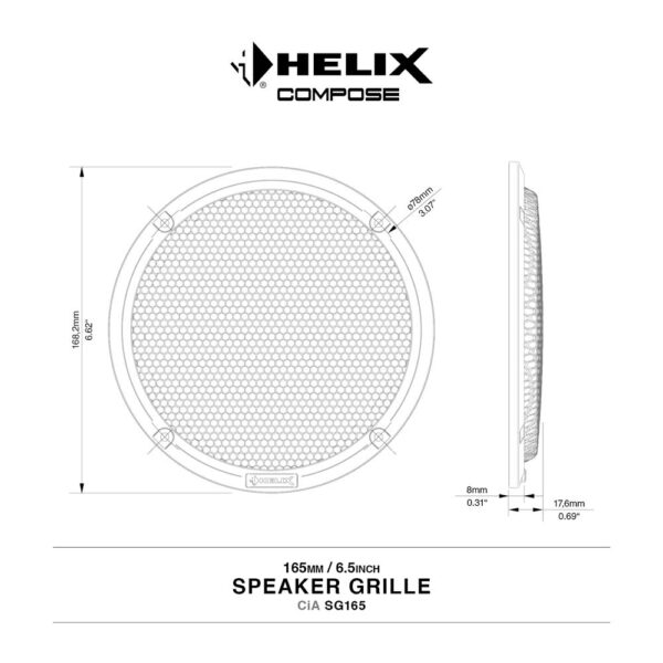 Helix CiA SG165 | 6.5" kaiutinritilät - Image 2